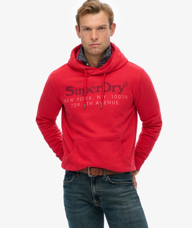 Superdry & Co Men’s New York Venue Hoodie Red Indiana Red – Size: Superdry & Co Men’s New York Venue Hoodie Red Indiana Red – Size: