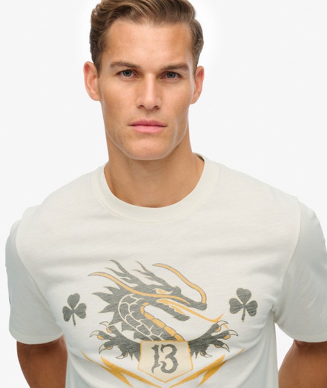 Superdry & Co Men’s Campaign Souvenir Loose shirt Cream – Size:
