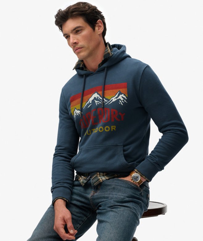 Superdry & Co Men’s Mountain Relaxed Hoodie Blue Orion Blue – Size: Superdry & Co Men’s Mountain Relaxed Hoodie Blue Orion Blue – Size: