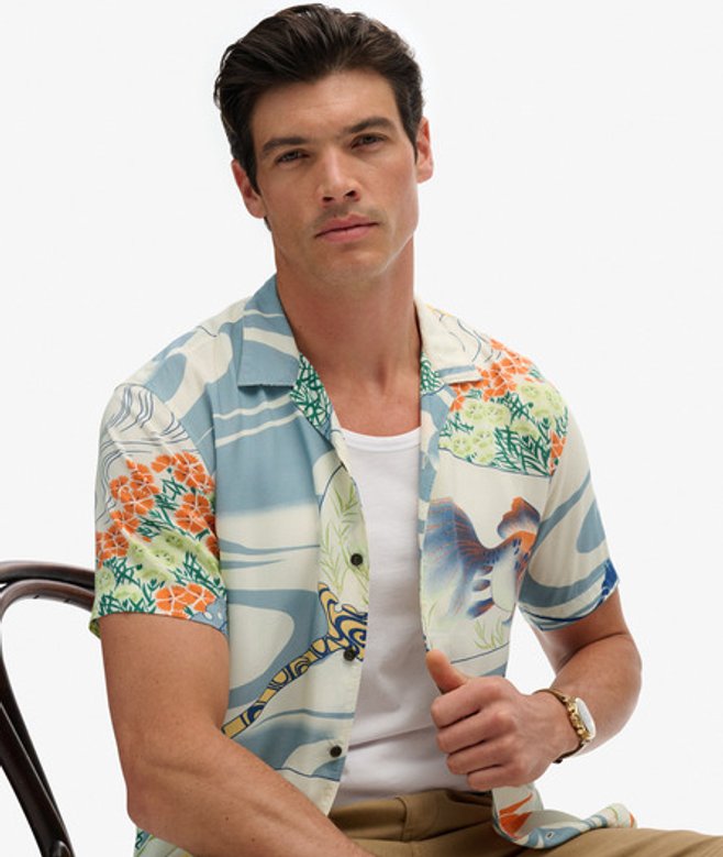 Superdry & Co Men’s The Merchant Store – Hawaiian Shirt Cream Ryusunichiwa Off White – Size: Superdry & Co Men’s The Merchant Store – Hawaiian Shirt Cream Ryusunichiwa Off White – Size: