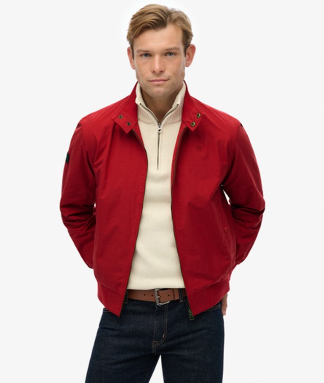 Superdry & Co Men’s Classic Harrington Jacket Red Chilli Pepper Red – Size: Superdry & Co Men’s Classic Harrington Jacket Red Chilli Pepper Red – Size: