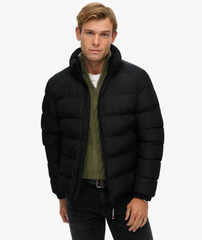 Superdry & Co Men’s Sports Puffer Jacket Black – Size: Superdry & Co Men’s Sports Puffer Jacket Black – Size: