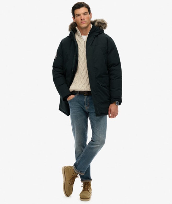 Superdry & Co Men’s Everest Faux Fur Parka Jacket Green Cedar Dark Green – Size: Superdry & Co Men’s Everest Faux Fur Parka Jacket Green Cedar Dark Green – Size: