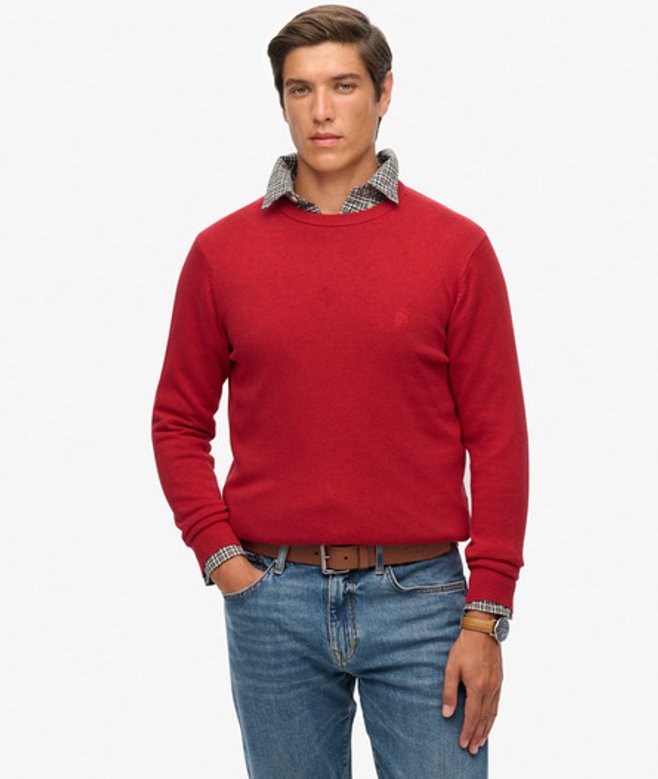 Superdry & Co Men’s Essentials Cotton Jumper Red Crimson Red Marl – Size: Superdry & Co Men’s Essentials Cotton Jumper Red Crimson Red Marl – Size: