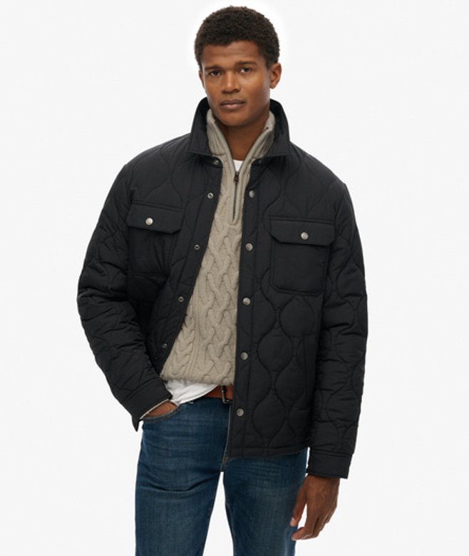Superdry & Co Men’s Surplus Liner Overshirt Black Jet Black – Size: Superdry & Co Men’s Surplus Liner Overshirt Black Jet Black – Size: