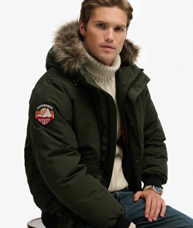 Superdry & Co Men’s Everest Faux Fur Bomber Jacket Green Surplus Goods Olive Green – Size: Superdry & Co Men’s Everest Faux Fur Bomber Jacket Green Surplus Goods Olive Green – Size: