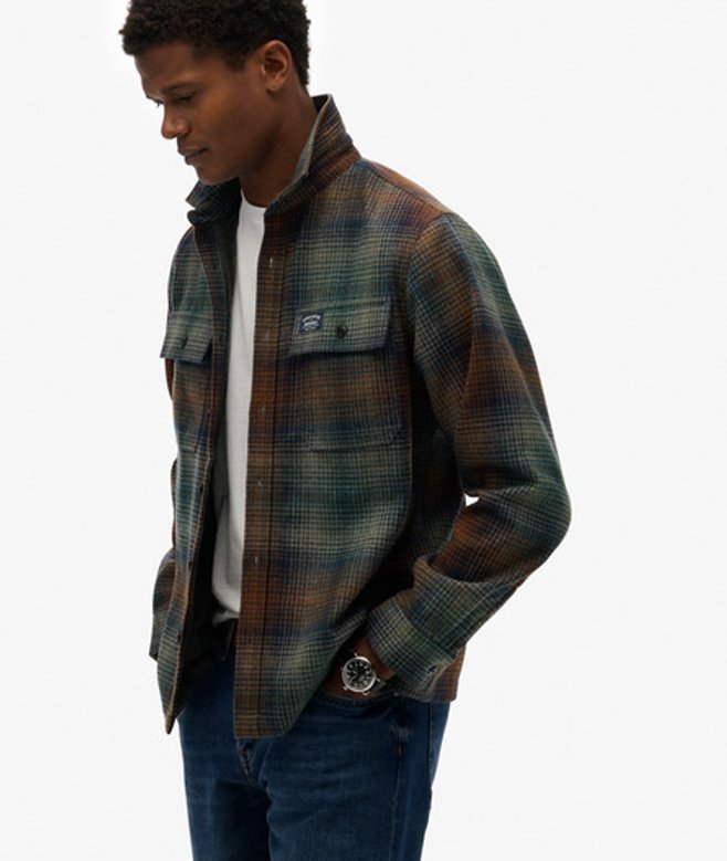 Superdry & Co Men’s Wool Blend Miller Overshirt Green Western Ombre Bronze – Size: Xxxl Superdry & Co Men’s Wool Blend Miller Overshirt Green Western Ombre Bronze – Size: Xxxl