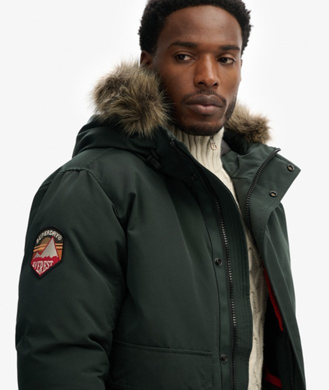Superdry & Co Men’s Everest Faux Fur Bomber Jacket Green Cedar Dark Green – Size: Superdry & Co Men’s Everest Faux Fur Bomber Jacket Green Cedar Dark Green – Size: