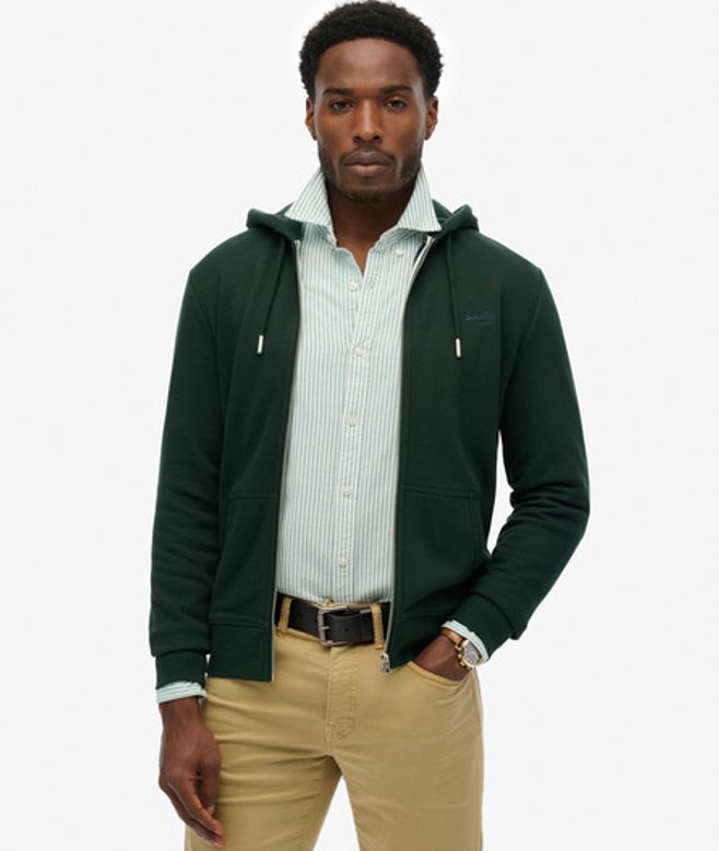 Superdry & Co Men’s Essential Logo Half Brushed Zip Hoodie Green Forest Green – Size: Superdry & Co Men’s Essential Logo Half Brushed Zip Hoodie Green Forest Green – Size:
