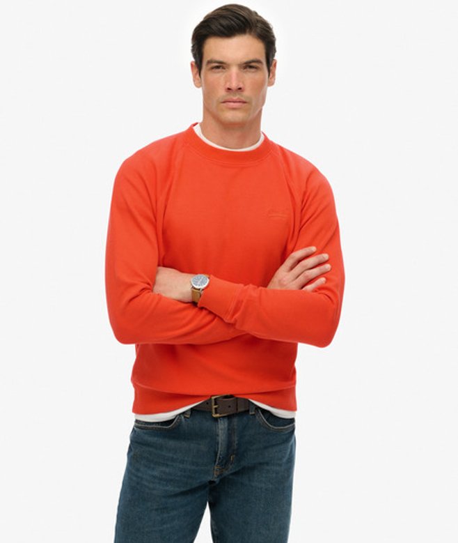 Superdry & Co Men’s Essential Logo Raglan Crew Sweatshirt Orange Bold Orange – Size: Superdry & Co Men’s Essential Logo Raglan Crew Sweatshirt Orange Bold Orange – Size: