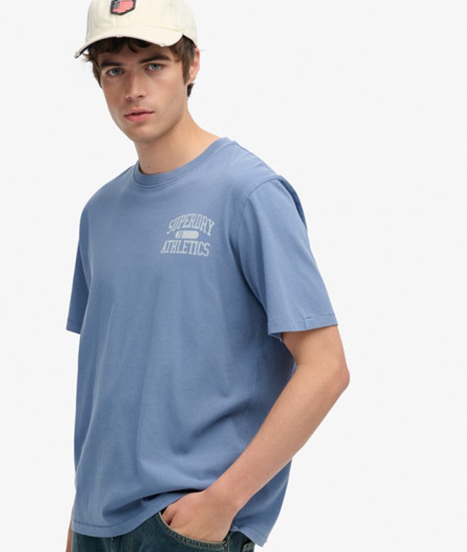 Superdry & Co Men’s Vintage Athletic Essential Graphic shirt Blue Moonlight Blue – Size:
