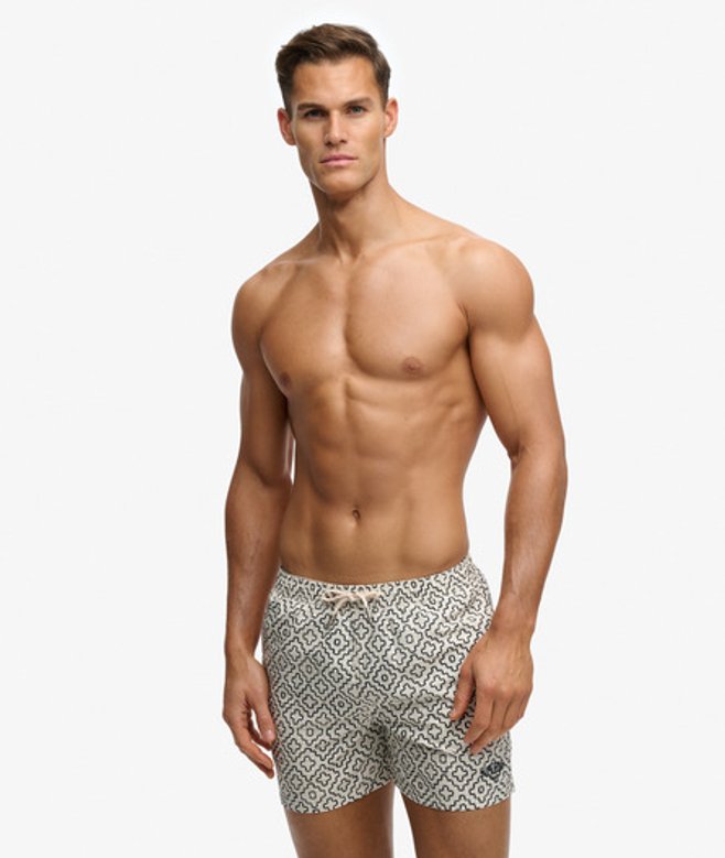Superdry & Co Men’s Premium Printed – Swim Shorts Cream Sashiko Marshmallow Off White – Size: Superdry & Co Men’s Premium Printed – Swim Shorts Cream Sashiko Marshmallow Off White – Size: