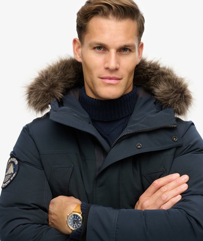 Superdry & Co Men’s Everest Faux Fur Parka Jacket Navy Eclipse Navy – Size: Superdry & Co Men’s Everest Faux Fur Parka Jacket Navy Eclipse Navy – Size: