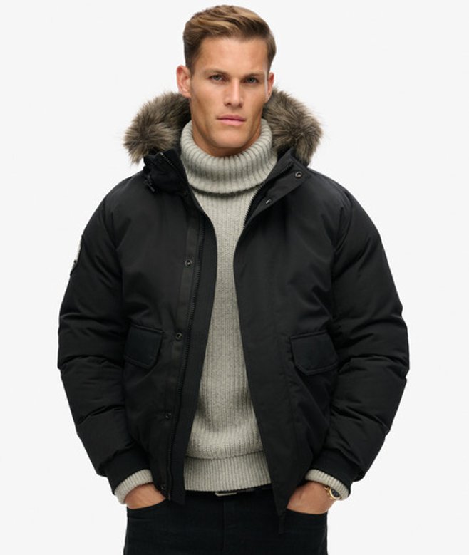 Superdry & Co Men’s Everest Faux Fur Bomber Jacket Black Jet Black – Size: Xxxl Superdry & Co Men’s Everest Faux Fur Bomber Jacket Black Jet Black – Size: Xxxl