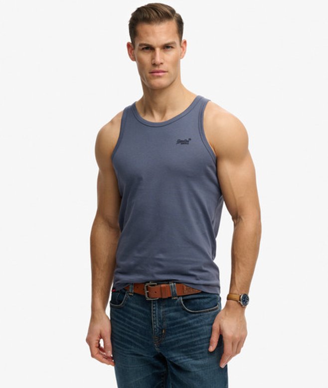 Superdry & Co Men’s Unbrushed Essential Logo Vest Navy Soft Navy – Size: