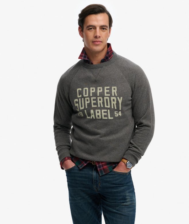 Superdry & Co Men’s The Merchant Store – Vintage Print Sweatshirt Dark Grey Dark Vintage Grey Marl – Size: Xxxl Superdry & Co Men’s The Merchant Store – Vintage Print Sweatshirt Dark Grey Dark Vintage Grey Marl – Size: Xxxl