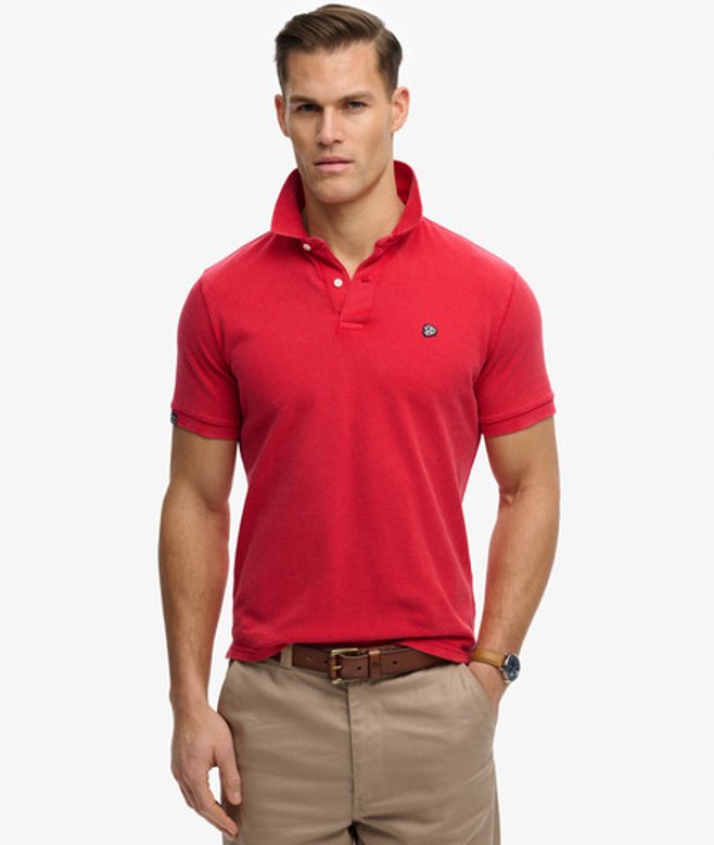 Superdry & Co Men’s Vintage Destroy Polo Shirt Red Burnt Red – Size: Superdry & Co Men’s Vintage Destroy Polo Shirt Red Burnt Red – Size: