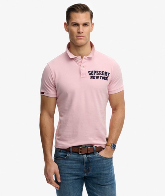 Superdry & Co Men’s Vintage Athletic Polo Shirt Pink Montauk Pink – Size: Superdry & Co Men’s Vintage Athletic Polo Shirt Pink Montauk Pink – Size: