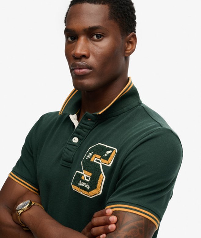 Superdry & Co Men’s Vintage Athletic Patch Polo Shirt Green Enamel Green – Size: Superdry & Co Men’s Vintage Athletic Patch Polo Shirt Green Enamel Green – Size:
