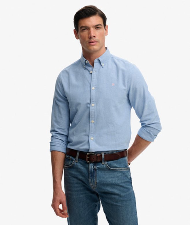 Superdry & Co Men’s Preppy Oxford Long Sleeve Shirt Light Blue Sky Blue Chambray – Size: Superdry & Co Men’s Preppy Oxford Long Sleeve Shirt Light Blue Sky Blue Chambray – Size: