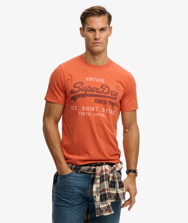 Superdry & Co Men’s Vintage Logo Heritage Relaxed shirt Orange Rust Orange Marl – Size: Superdry & Co Men’s Vintage Logo Heritage Relaxed shirt Orange Rust Orange Marl – Size: