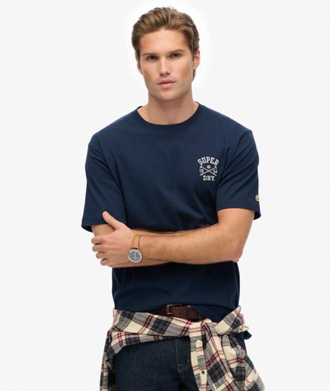 Superdry & Co Men’s Athletic Club shirt Navy Nautical Navy – Size: Superdry & Co Men’s Athletic Club shirt Navy Nautical Navy – Size: