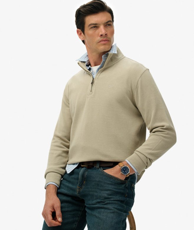 Superdry & Co Men’s Ribbed Half Zip Jumper Khaki Vintage Khaki – Size: Superdry & Co Men’s Ribbed Half Zip Jumper Khaki Vintage Khaki – Size: