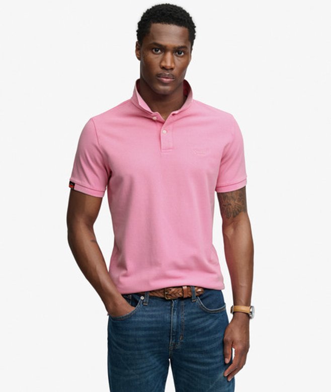 Superdry & Co Men’s Vintage Destroy Polo Shirt Pink Punch Pink – Size: Superdry & Co Men’s Vintage Destroy Polo Shirt Pink Punch Pink – Size: