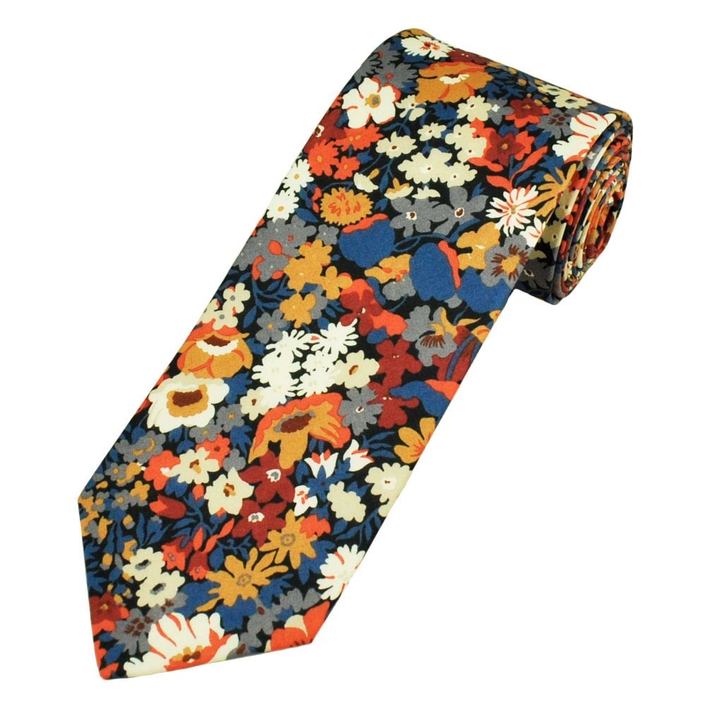 Van Buck Flower Pattern Men's Designer Tie Made with Liberty Fabric Van Buck Flower Pattern Men's Designer Tie Made with Liberty Fabric