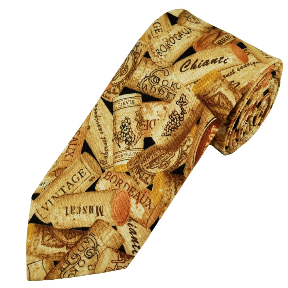 Van Buck Wine Bottle Corks Cotton Men's Tie Van Buck Wine Bottle Corks Cotton Men's Tie