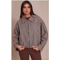 Chocolate Herringbone Bomber Jacket Chocolate Herringbone Bomber Jacket