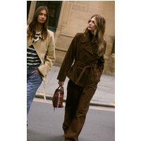 Chocolate Faux Suede Belted Jacket Chocolate Faux Suede Belted Jacket