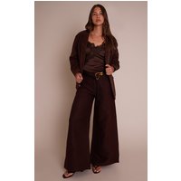Brown Peached Gold Double Belted Trousers Brown Peached Gold Double Belted Trousers