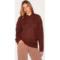 Chocolate Cable Knit Oversized Hoodie Chocolate Cable Knit Oversized Hoodie