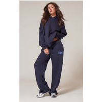 PrettyLittleThing Navy Oversized Puff Print Straight Leg Joggers PrettyLittleThing Navy Oversized Puff Print Straight Leg Joggers