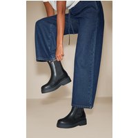 Black Wide Fit Chelsea Chunky Ankle Boot
