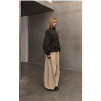 Beige Balloon Style Cargo Trousers
