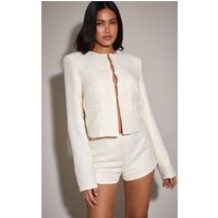 Cream Sequin Boucle Jacket