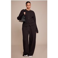 Plus Black Soft Touch Wide Leg Joggers Plus Black Soft Touch Wide Leg Joggers