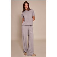 Grey Sheer Textured Wide Leg Trousers Grey Sheer Textured Wide Leg Trousers