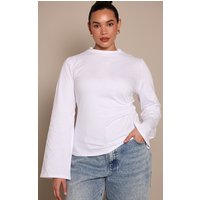 Plus White Cotton Side Detail Long Sleeve shirt Plus White Cotton Side Detail Long Sleeve shirt