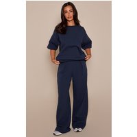 Petite Navy Wide Leg Joggers Petite Navy Wide Leg Joggers
