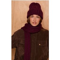 Plum Chunky Knit Fold Over Beanie Plum Chunky Knit Fold Over Beanie