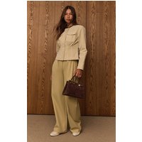 Sage Belted Wrap Detail Woven Trousers Sage Belted Wrap Detail Woven Trousers