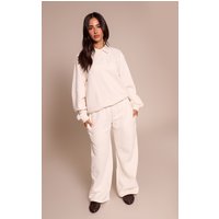Petite Cream Prettylittlething Straight Leg Sweatpants Petite Cream Prettylittlething Straight Leg Sweatpants