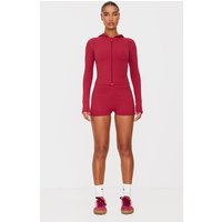 Dark Red Sculpt Ruched Bum Booty Shorts