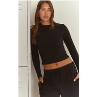 Black Melange Soft Cotton Long Sleeve Top Black Melange Soft Cotton Long Sleeve Top