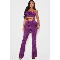 Shape Plum Devore Dipped Waist Rushed Trousers Shape Plum Devore Dipped Waist Rushed Trousers