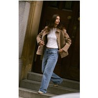 Mid Blue Studded High Waist Jeans, Mid Blue Wash Mid Blue Studded High Waist Jeans, Mid Blue Wash