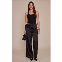 Black Satin Scarf Wide Leg Trousers Black Satin Scarf Wide Leg Trousers